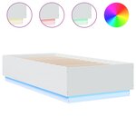 vidaXL Cadre de lit avec LED sans matelas blanc 100x200 cm