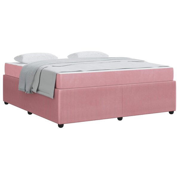 vidaXL Cadre de lit avec matelas Rose 180 x 200 cm tissu
