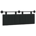 vidaXL Tête de lit suspendue Noir Tissu
