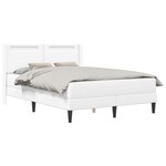 vidaXL Cadre de lit avec matelas Blanc 120 x 200 cm Simili cuir