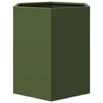 vidaXL Jardinières 2 Pièces vert olive hexagone 46x40x45 cm acier
