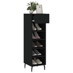 vidaXL Armoire à chaussures noir 30x35x105 cm bois d'ingénierie