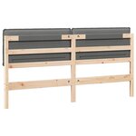 vidaXL Tête de lit capitonnée Gris Naturel et Clair 200 cm Pin massif