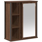 vidaXL Armoire murale de salle de bain miroir chêne marron 50x21x60 cm