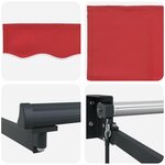 vidaXL Auvent Rétractable Manuel Rouge 500 × 300 cm Polyester  Métal
