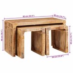 vidaXL Tables gigognes 3 Pièces bois de manguier massif