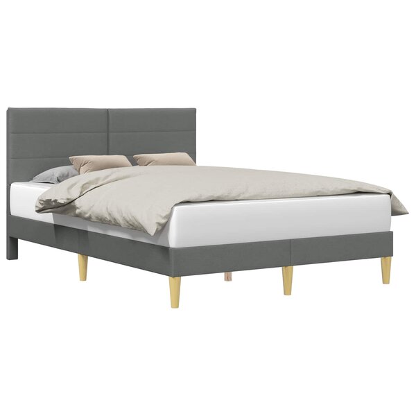 vidaXL Cadre de lit avec tête de lit Gris foncé 120 x 190 cm Tissu