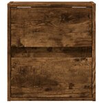 vidaXL Meuble TV mural avec lumières LED chêne fumé 41x31x45 cm