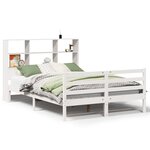 vidaXL Lit bibliothèque sans matelas blanc 160x200 cm bois pin massif
