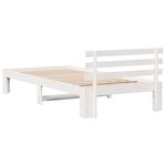 vidaXL Cadre de lit avec tête de lit Blanc 90 x 190 cm Pin massif