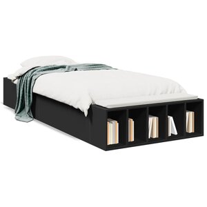 vidaXL Cadre de lit sans matelas noir 100x200 cm