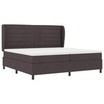 vidaXL Lit à ressorts avec matelas Marron foncé 200 x 200 cm tissu