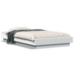 vidaXL Cadre de lit avec lumières LED sans matelas blanc 100x200 cm