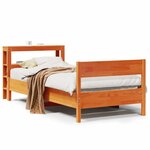 vidaXL Cadre de lit sans matelas cire marron 90x190 cm bois pin massif