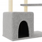 vidaXL Arbre à chat avec griffoirs en sisal gris clair 107 5 cm