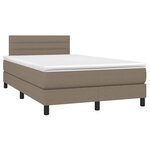 vidaXL Sommier à lattes de lit avec matelas Taupe 120x200 cm Tissu