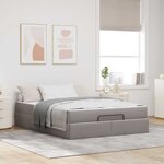 vidaXL Cadre de lit avec matelas avec matelas 2 Pièces Taupe tissu