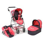 Bayer Chic 2000 637-11 - La poussette pour poupées  combinée 3 en 1 EMOTION ALL IN - Corail à pois