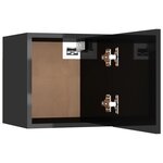 vidaXL Table de chevet Noir brillant 30 5x30x30 cm Aggloméré