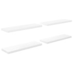 vidaXL Étagère murale flottante 4 Pièces Blanc brillant 80x23 5x3 8cm MDF
