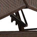 vidaXL Chaise longue avec coussin marron résine tressée