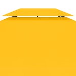 vidaXL Toile de toit de belvédère 2 niveaux 310 g/m² 4x3 m Jaune