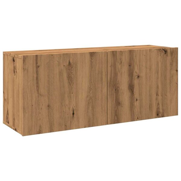 vidaXL Meuble TV mural chêne artisanal 100x30x41 cm