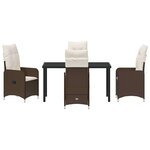 vidaXL Ensemble de salle à manger pour jardin 5 Pièces Marron Poly rotin