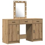 vidaXL Table de Toilette avec tiroir 3 Pièces Marron 50 x 41 x 135 cm