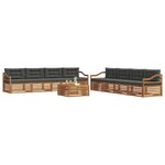 vidaXL Ensemble de canapés d'extérieur 9 Pièces Naturel et Anthracite