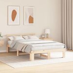 vidaXL Cadre de lit Marron 120 x 190 cm Bois de pin massif