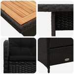 vidaXL Ensemble de repas extérieur 5 Pièces Noir