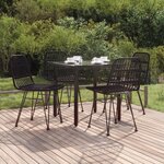 vidaXL Ensemble à manger de jardin 5 Pièces Noir Résine tressée