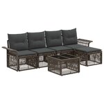 vidaXL Ensemble de canapé de jardin 6 Pièces Gris polyrotin
