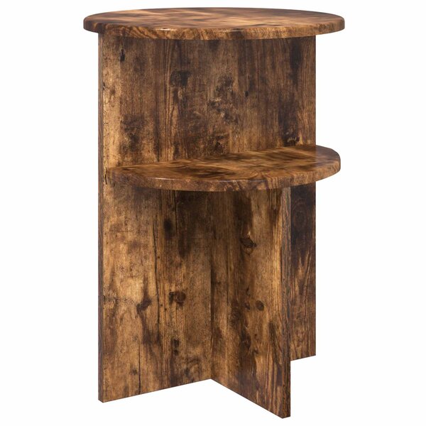 vidaXL Table d'appoint Chêne fumé Ø 39 5 x 55 cm Bois d'ingénierie