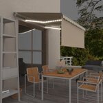 vidaXL Auvent rétractable manuel avec store et LED 3 5x2 5 m Crème