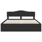 vidaXL Cadre de lit avec tête de lit Noir 180 x 200 cm Pin massif