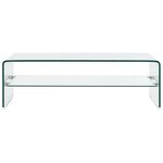 vidaXL Table basse Clair 98x45x31 cm Verre trempé