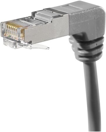 Câble/Cordon réseau RJ45 Coudé Catégorie 5E FTP (F/UTP) Droit 30cm (Gris)