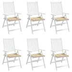 vidaXL Coussins de chaise de jardin 6 Pièces beige 50x50x3cm tissu oxford
