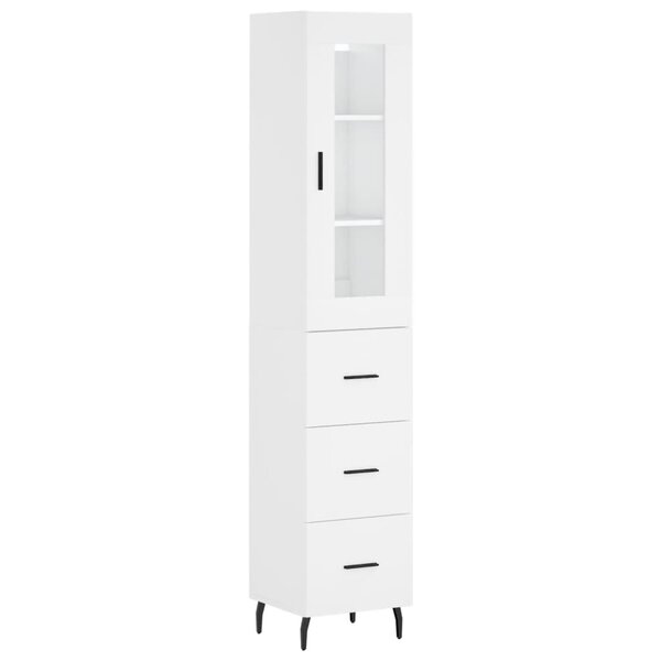 vidaXL Buffet haut Blanc 34 5x34x180 cm Bois d'ingénierie