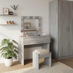 vidaXL Table de Toilette Gris 83 x 40 x 70 cm Bois d'ingénierie