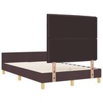 vidaXL Cadre de lit avec tête de lit Marron foncé 120 x 190 cm tissu