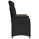 vidaXL Banc inclinable avec table 2 -Seater 126 x 65 x 112 cm Noir