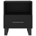 vidaXL Table de chevet noir 40x35x47 5 cm bois d’ingénierie