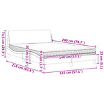 vidaXL Lit avec matelas gris foncé 140x200 cm tissu
