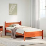 vidaXL Cadre de lit sans matelas cire marron 75x190 cm bois pin massif