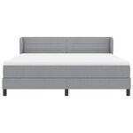 vidaXL Lit à ressorts avec matelas Gris clair 180 x 200 cm tissu