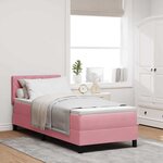 vidaXL Lit à ressorts avec matelas avec matelas Rose 80 x 200 cm tissu