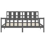 vidaXL Cadre de lit sans matelas gris 200x200 cm bois massif de pin
